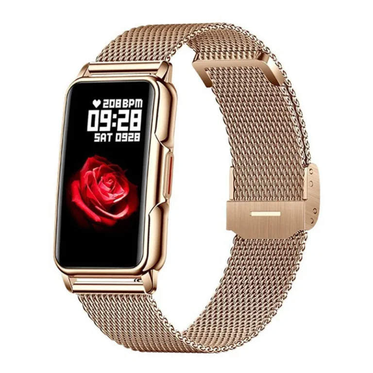 Side angle of XIAOMI H80 smartwatch showing alloy case