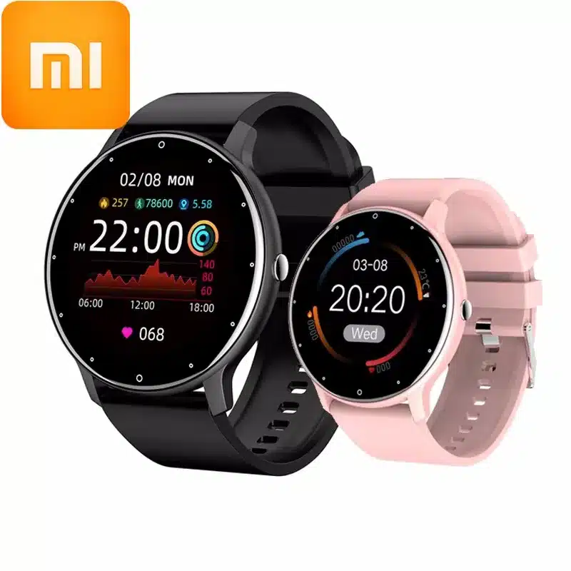 XIAOMI Smart Watch Men Women Sports Sleep Heart Rate Monitor Waterproof XIAOMI smartwatch front view with round TFT screen