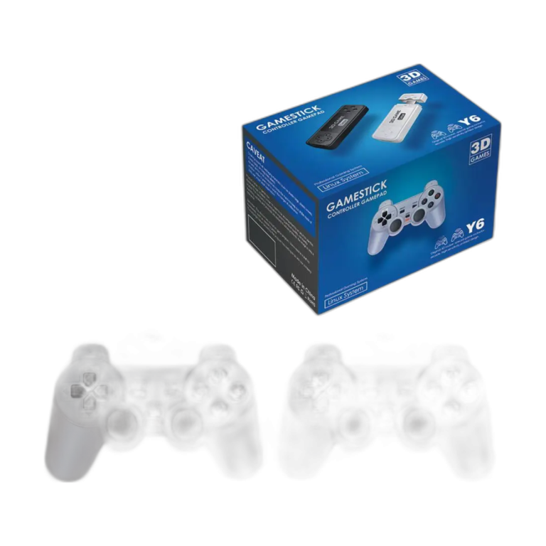 Y6 Retro Game Console with dual wireless controllers and 4K HDMI output