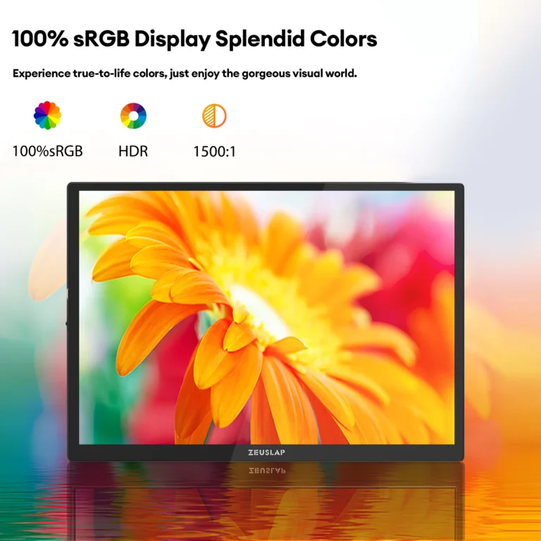 Side angle of ZEUSLAP 10.5 inch 1920x1280 portable monitor