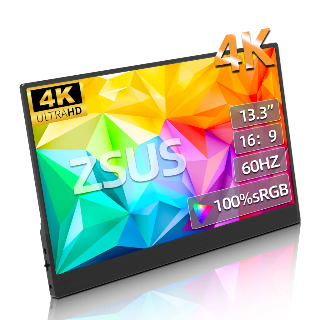 ZSUS 13-inch 4K portable monitor front view