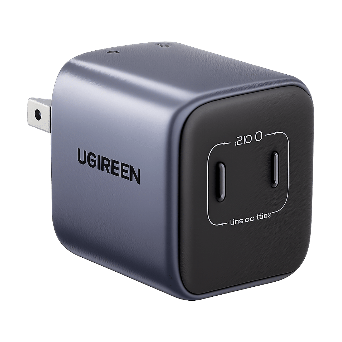 UGREEN GaN 45W dual USB-C fast charger with US plug compatible with iPhone and Samsung