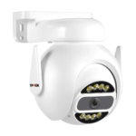 8MP 4K WiFi PTZ security camera front view with white housing