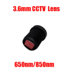Front view of 3.6mm M12 fixed focus CCTV lens with IR filter
