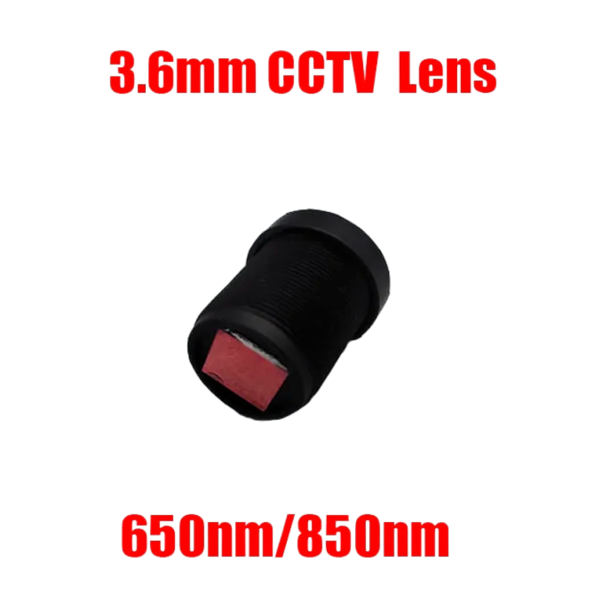 DIY 3.6mm CCTV Lens 650nm 850nm IR Filter M12 Mount Fixed Focus camera board Lens For CCTV Megapixle IP USB Camera-bg-clean Front view of 3.6mm M12 fixed focus CCTV lens with IR filter