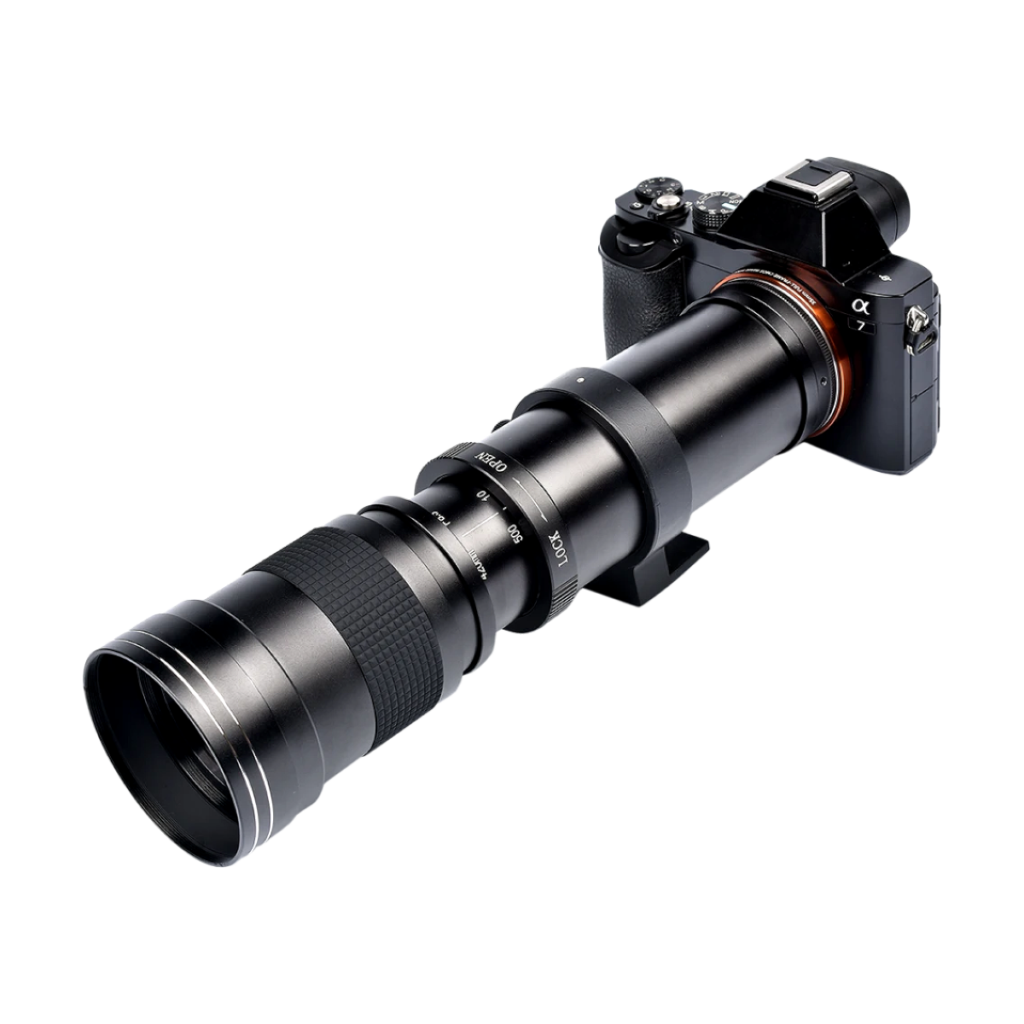 Lightdow 420-800mm f8.3-16 manual telephoto zoom lens front view