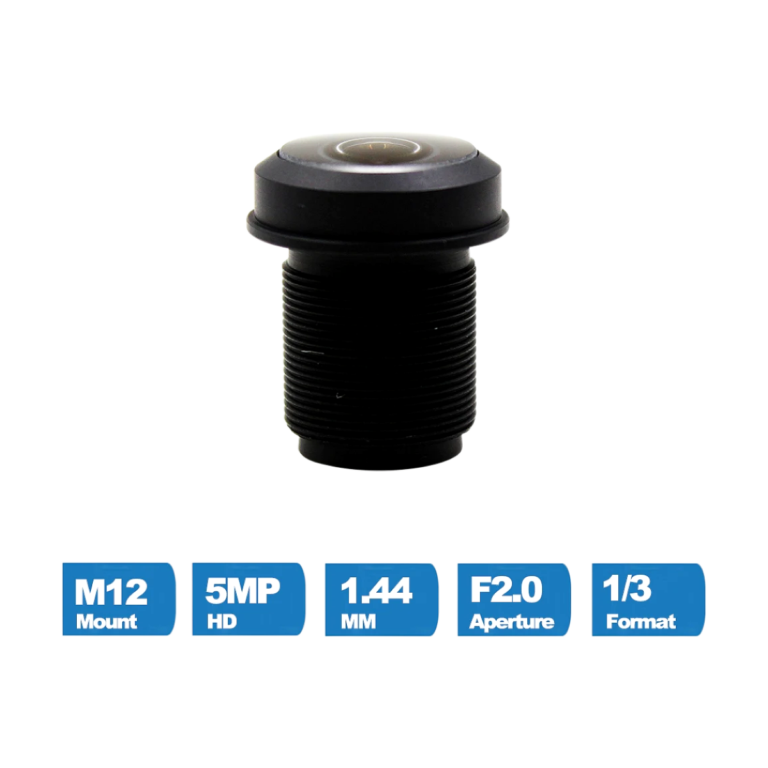 Witrue 1.44mm 5MP fisheye lens front view with M12 mount