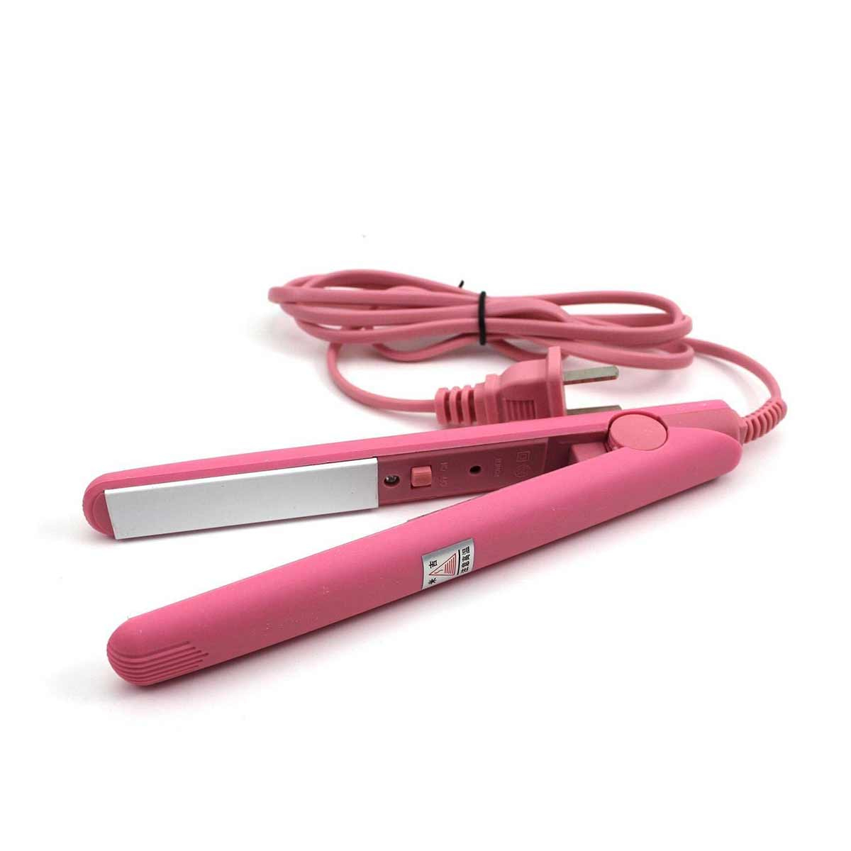 0-14.jpg Mini portable hair straightener in assorted colors with packaging box