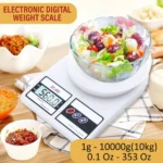 digital kitchen scale top view with measurement platform