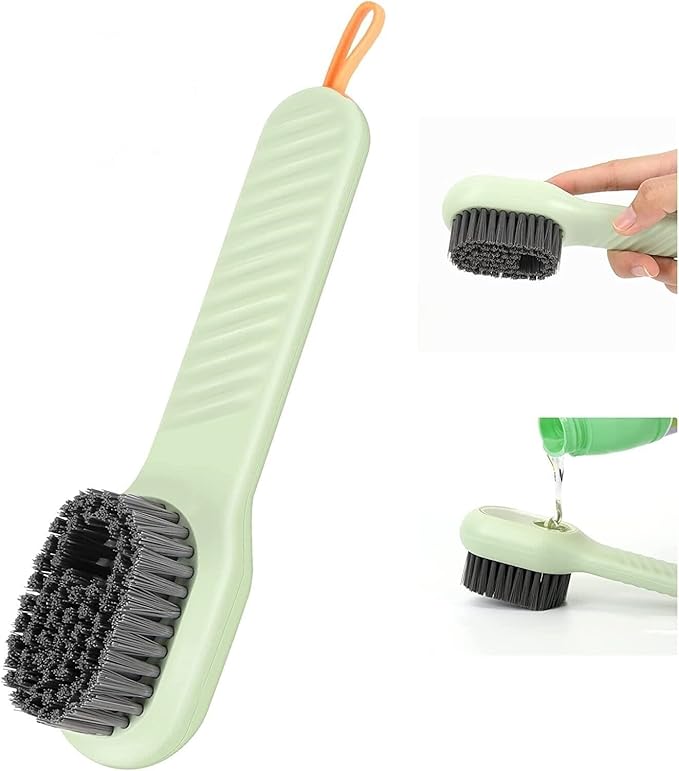 06573ded09116abc484af3242d41c661.jpg Multifunctional Shoe Brush with Liquid Box, Household Soft Fur Liquid Cleaning Shoe Brush, Long Handle Shoe Brush Press Type Automatic Liquid Shoe Brush - Image 1