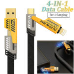 4-in-1 Multi USB Charging Cable – USB-C to USB-C, USB-C to Lightning, USB-A to USB-C, USB-A to Lightning | Fast PD Charger Cord for iPhone, iPad, Samsung, MacBook