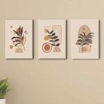 Set of 3 wooden canvas sticky frames , Sticky phototiles, boho art, boho wall art frames, botanical boho art frame, boho design