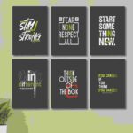 6 PC Motivational Quote Wall Decor Cardboard Phototiles Durable Elegant Stylish Inspiring And Unique Decorative