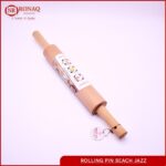 Premium beech wood rolling pin on white background