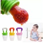Silicone baby fruit feeder pacifier with snap lock