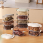 4 Layers Multi-Layered Seasoning Spice Storage Box, Seasoning Storage Box, Multi Tableware Set Accessories for Outdoor BBQ Picnic (random color)