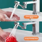 Universal 1080 degree rotatable faucet aerator on kitchen sink
