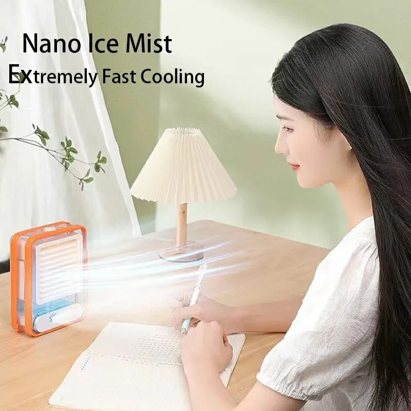 10_1744966383.jpg Portable USB air cooler fan front view with mist spray
