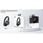 Lelisu LS-258 wireless over-ear headphones front view with LED lights