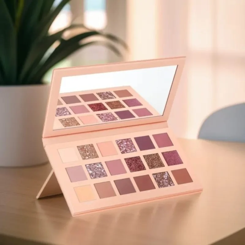 11_1756301075.webp Top view of 18-color nude eyeshadow palette with matte and shimmer shades