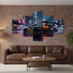 Racing car 5 Panel Modern Canvas Wall Art Set