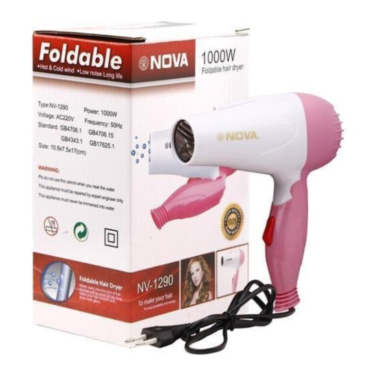 Nova NV-1290 foldable hair dryer front view
