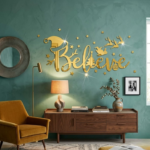 Acrylic Mirror "Believe" Wall Decoration – Large 3D Inspirational Wall Art Sticker Decals (2x6 Feet)