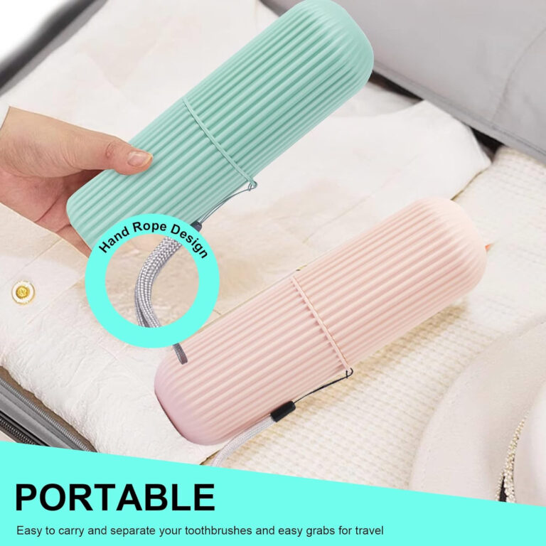 Portable toothbrush and toothpaste holder case closed view