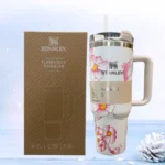 Stanley x Barbie 1.18L limited edition white tumbler side view