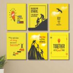 6 PC Motivational Wall Decor Cardboard Phototiles Durable Stylish Elegant And Inspiring Decorative