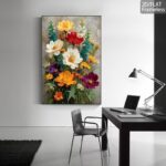 12x16 inch flower frame wall art with double tape mounting