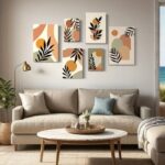 6pcs Leaf Stickytiles Frames arranged showing natural leaf design and varied sizes