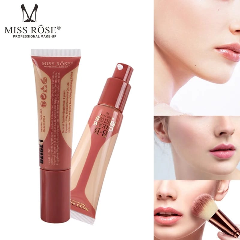 327203ea339269ba04a86ec70d827149.jpeg Miss Rose BB Cream Perfect Cover Foundation & Skincare in One – 40g | Full Coverage, Lightweight, Natural Finish – Available in Air, Ivory & Beige Shades - Image 1