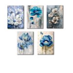Set of 5 Premium Wall Art Photo Tiles – Modern Home Decor Sets 8x11