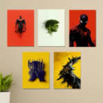 Set Of 3 Sticky Wooden Canvas Frames For Wall Decore Aesthatic Art / Sticky Phototiles For Room Wall Decoration