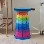 Portable telescopic stool folded for easy carrying