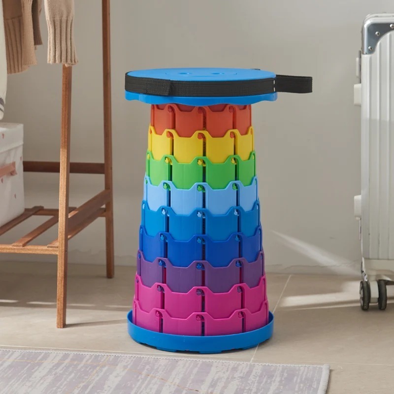 38e8028148ab74c8840c8c11d7f41728.jpg Portable Telescopic Stool Lightweight Collapsible Folding Seat For Camping Fishing Hiking And Outdoor Activities With Adjustable Height (Random Color) - Image 1