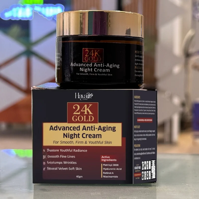 3_1759748443.webp Haya 24K Gold Advanced Anti-Aging Night Cream jar with gold accents