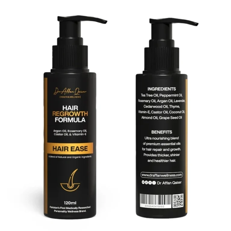 Bottle of Hair Ease Natural Regrowth and Nourishing Oil 120ml front view