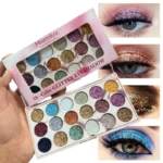 Mocallure 18 color glitter palette open showing vibrant shades
