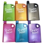 green ultra slim notebook style water bottle front view