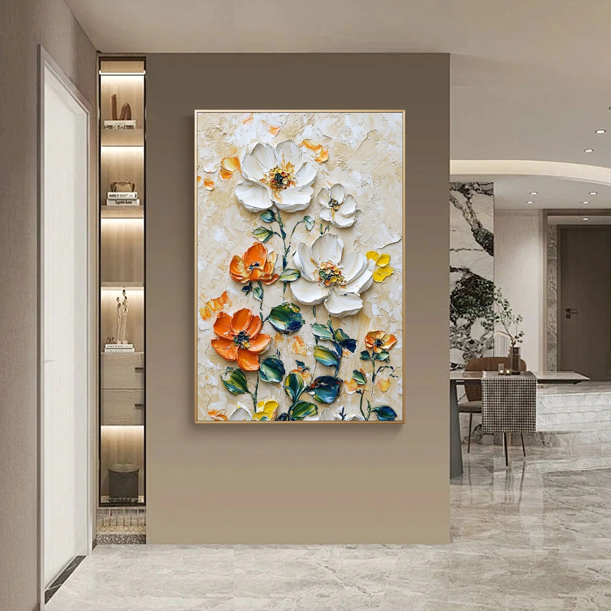 3e88f89b7ac4e06c39aa60e872fbec37.jpg Vertical wild garden floral canvas painting 12x16 inches
