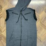 Men's black cotton flex jersey half sleeve Henley t-shirt front view