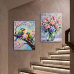 2Pcs Birds Wall Frame | Decorative 8x11 Inch Frames For Home & Office | Double Tape Included