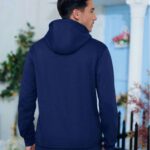 Front view of premium unisex fleece hoodie in gray