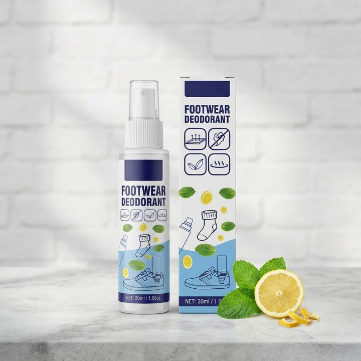 491dba1114bd9c91e2e0e1a0aa27bb11.png Premium Footwear Deodorant Spray – Instant Shoe & Sock Odor Eliminator (30ml) - Image 1