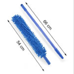 Flexible microfiber duster with telescopic handle on white background