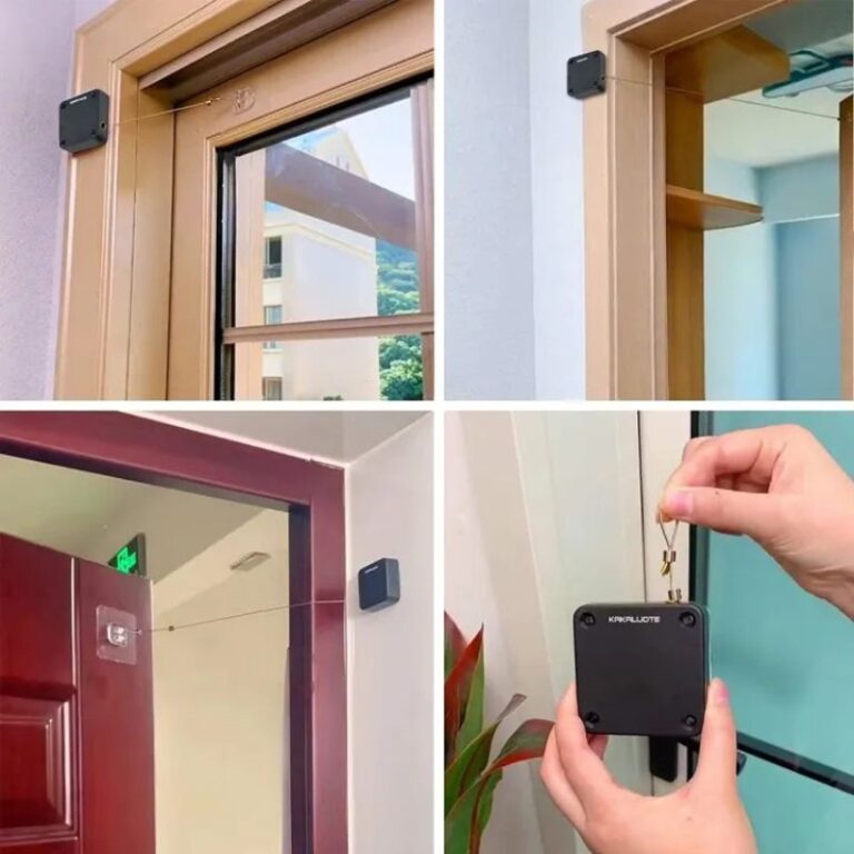 Portable automatic door closer installed on wooden door