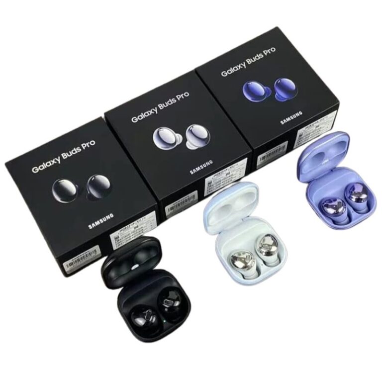 Galaxy Buds Pro wireless earbuds with charging case open