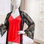 Women's satin camisole and shorts sleepwear set front view